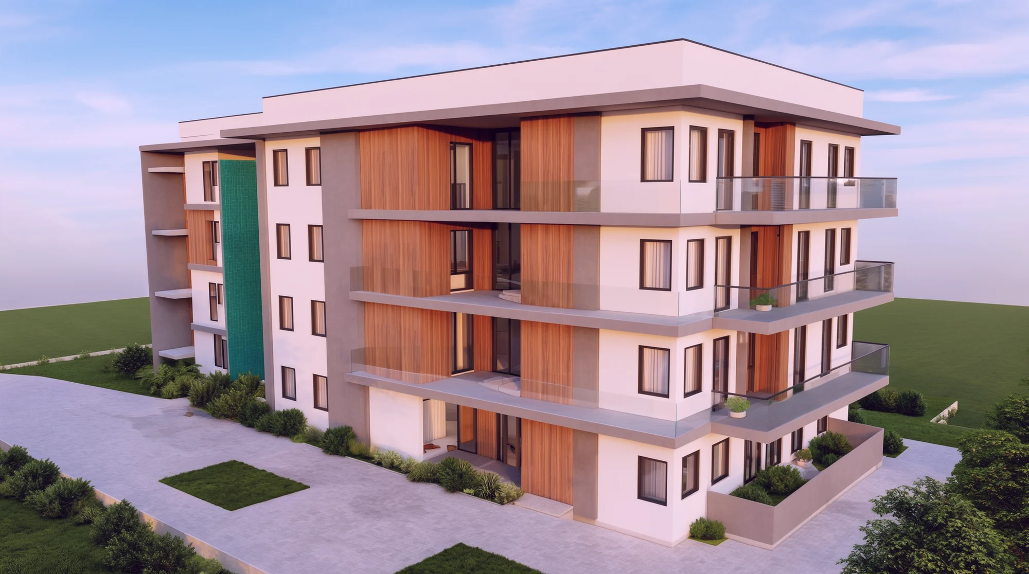 Edifício pronto, render realista