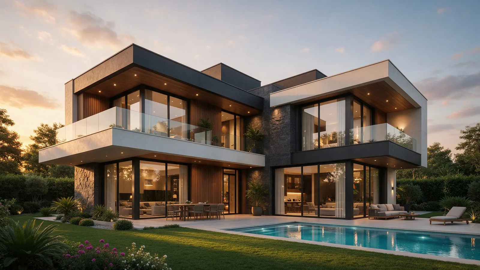 Casa com jardim e piscina